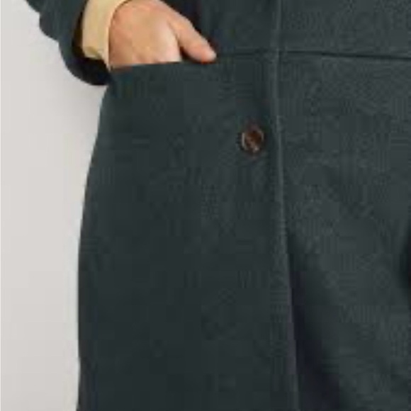 OLD NAVY Womens Long Line Cardigan Green PeaCoat Small Flat Front Winter Warm - Picture 3 of 16